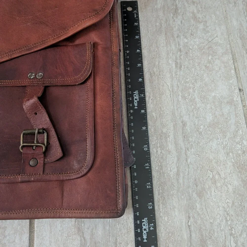 Leather Brown Messenger Bag Men's Laptop satchel Briefcase handmade